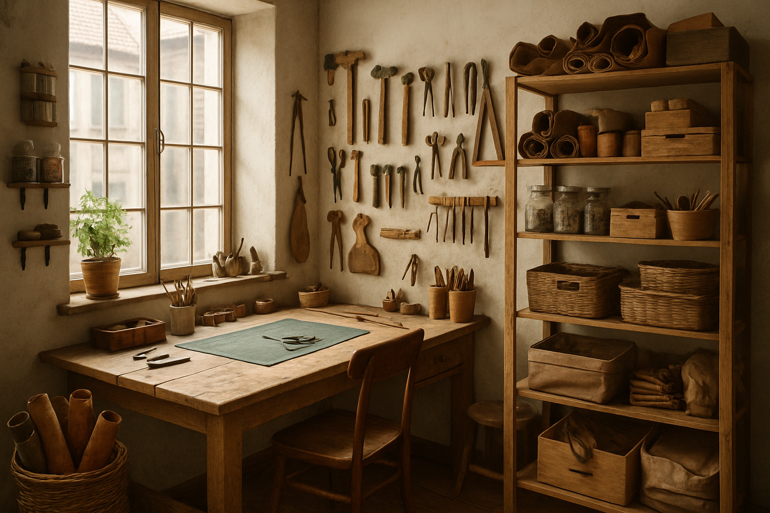 Küçük el sanatları atölyesi iç mekanı