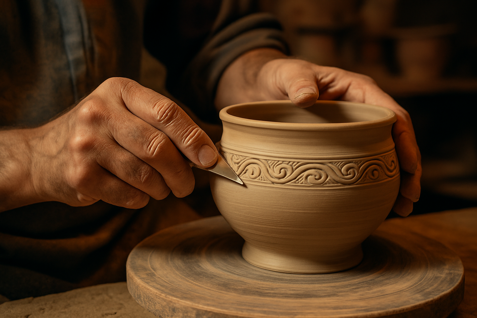 Usta ellerde şekillenen seramik parça